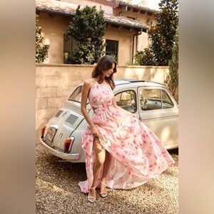 Pink Rose Print Maxi Dress | Hello Molly